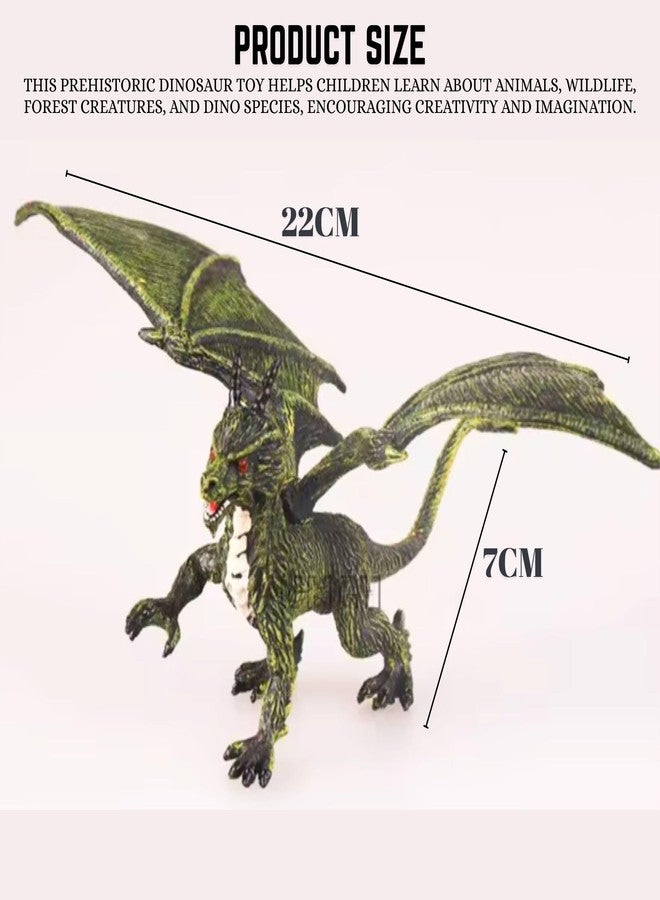 Mallexo Realistic Dinosaur Dragon Animals Toys for Kids 3+ | 1PCS Prehistoric Forest Animal Dino Toy Action Figure for Boys & Girls Birthday Gift Janwar Toy for Children Decoration Item (Green) - Image 3